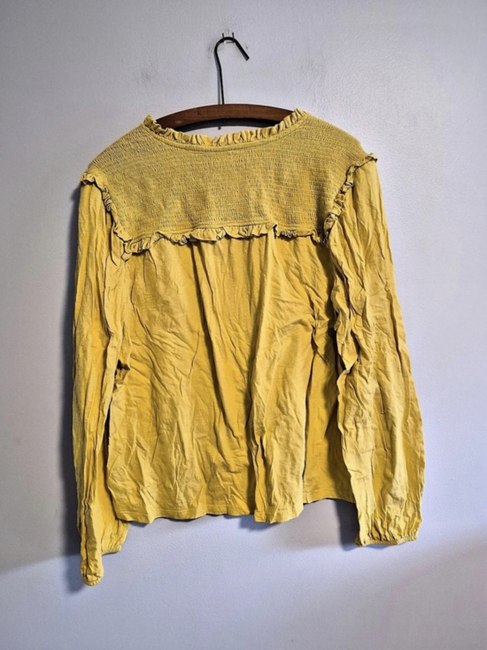 George Xl Yellow Long Sleeve Ruffle Blouse - Picture 4 of 4